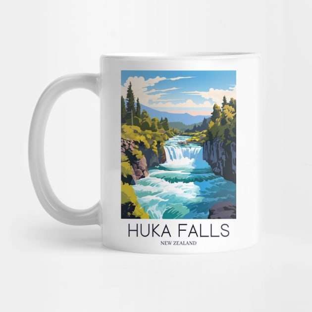 A Pop Art Travel Print of the Huka Falls - New Zealand by Studio Red Koala